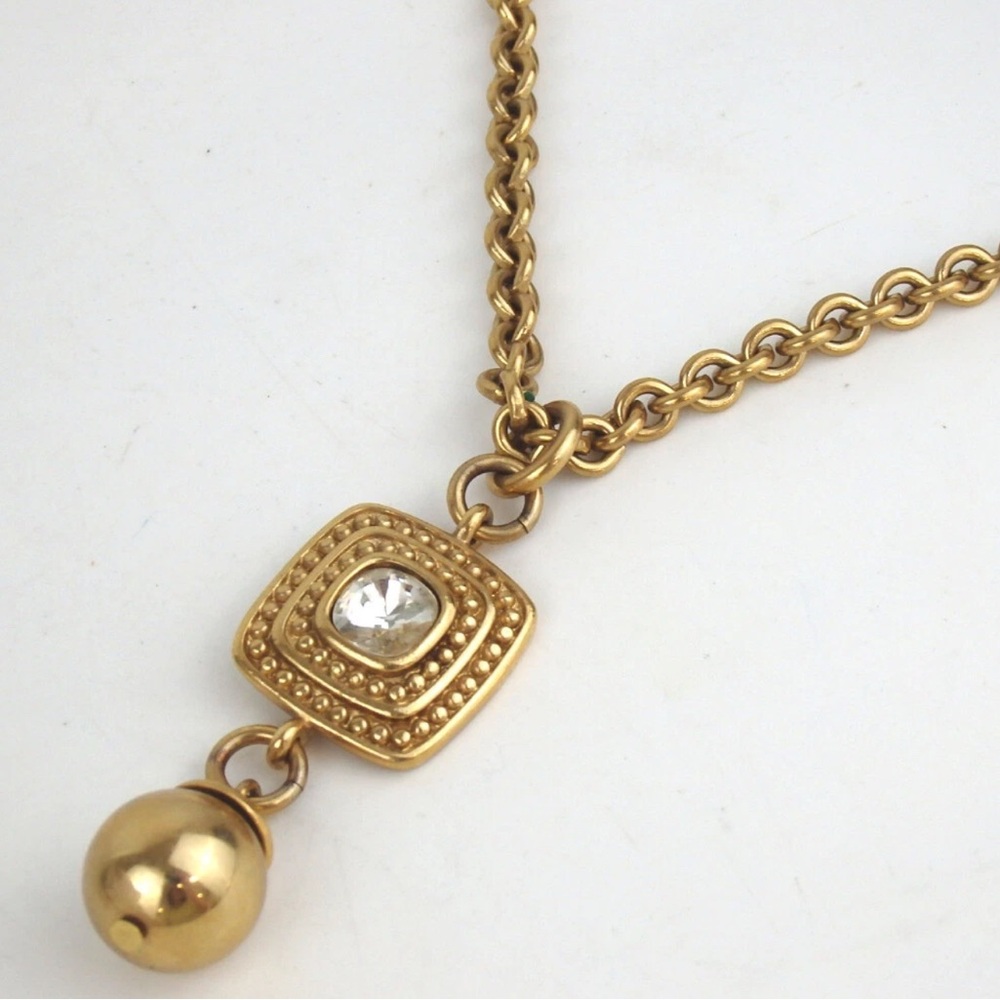 Authentic Givenchy Rhinestone Chunk Necklace 33.5… - image 2